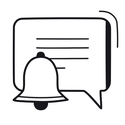 Message Bell, Animated Icon, Black