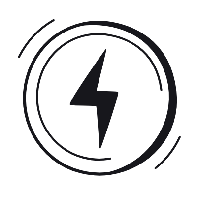 Bolt Circle, Animated Icon, Black