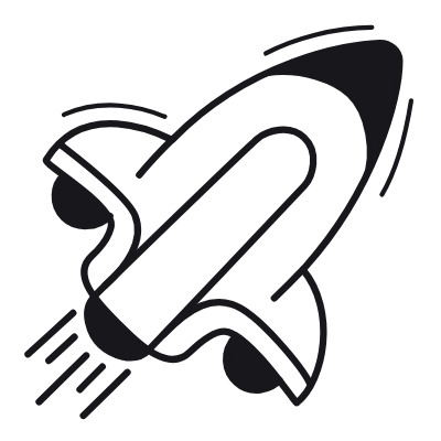 Rocket, Animated Icon, Black