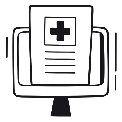 Desktop Medical File, Animated Icon, Black