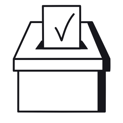 Ballot Box Check, Animated Icon, Black