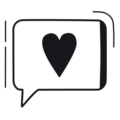 Message Heart, Animated Icon, Black