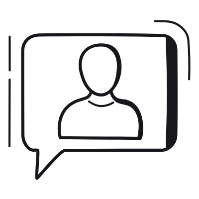 Message User, Animated Icon, Black