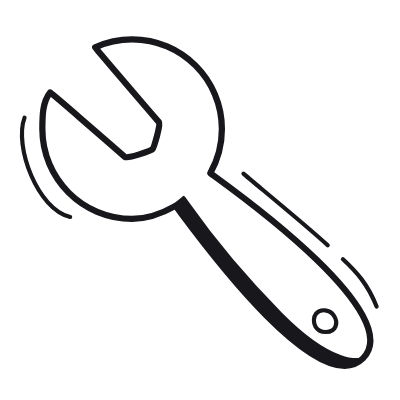 Wrench, Animated Icon, Black
