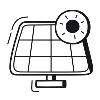 Solar Panel, Animated Icon, Black