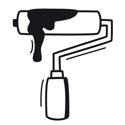 Paint Roller, Animated Icon, Black