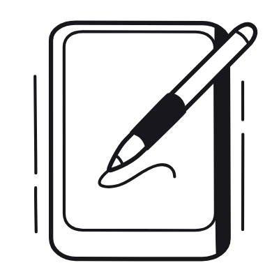 Drawing Tablet, Animated Icon, Black