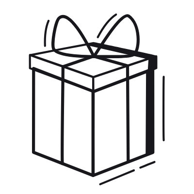 Gift, Animated Icon, Black