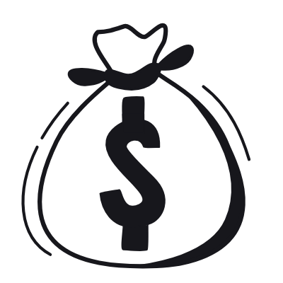 Dollar Bag, Animated Icon, Black