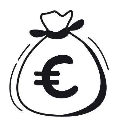 Euro Bag, Animated Icon, Black