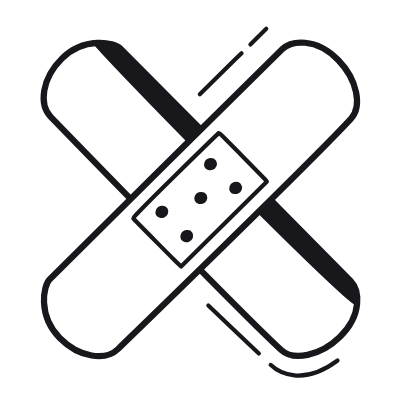 Plasters, Animated Icon, Black