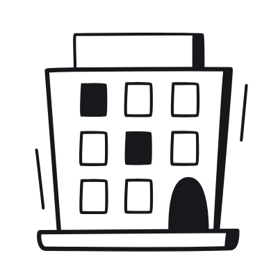 Building, Animated Icon, Black
