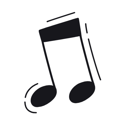 Music Note, Animated Icon, Black