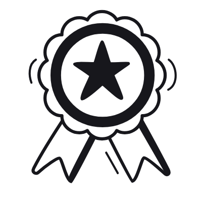 Badge Ribbon Star, Animated Icon, Black