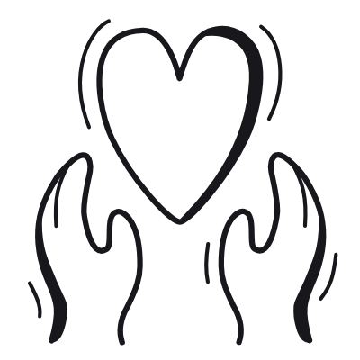 Hands Open Care, Animated Icon, Black