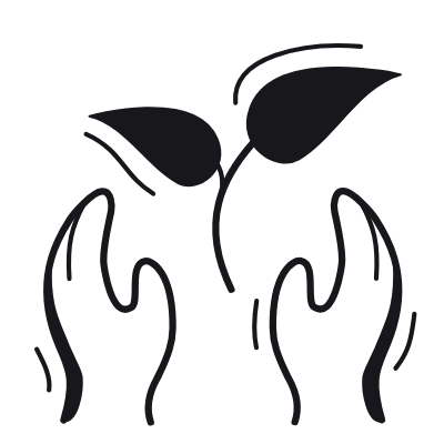 Hands Plant, Animated Icon, Black