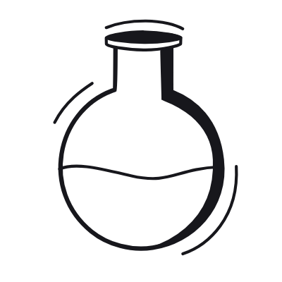 Rounded Flask, Animated Icon, Black