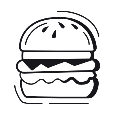 Burger, Animated Icon, Black