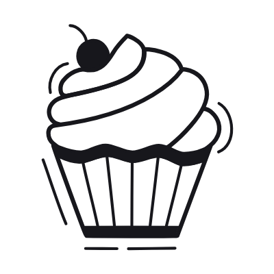 Cupcake, Animated Icon, Black