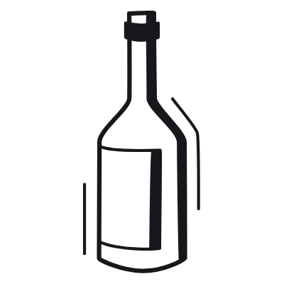 Wine Bottle, Animated Icon, Black
