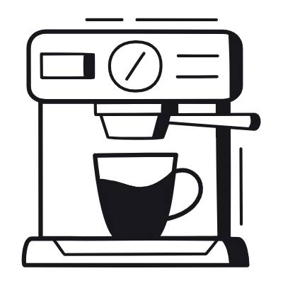 Coffee Machine, Animated Icon, Black