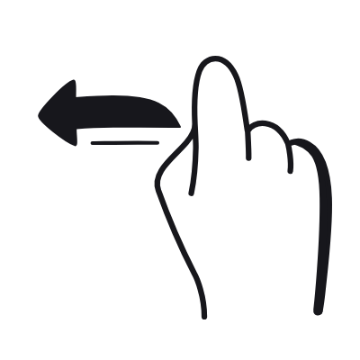 Swipe Left, Animated Icon, Black