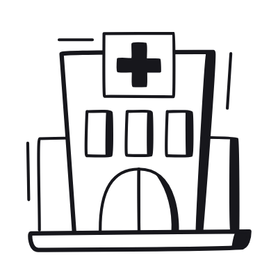 Hospital, Animated Icon, Black