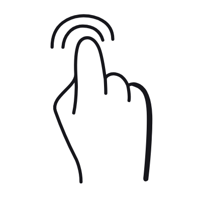 Tap Twice, Animated Icon, Black