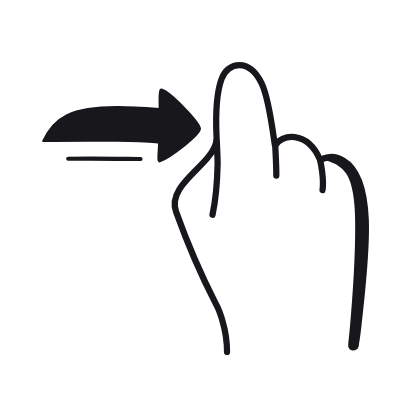 Swipe Right, Animated Icon, Black