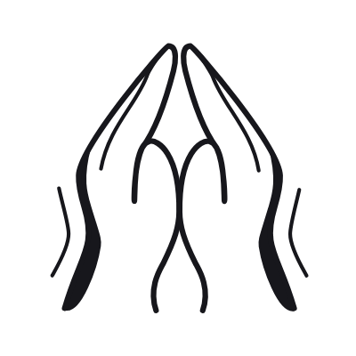 Pray, Animated Icon, Black