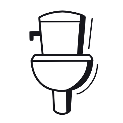 Toilet Bowl, Animated Icon, Black