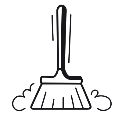 Broom, Animated Icon, Black