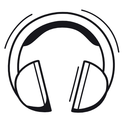 Headphones, Animated Icon, Black