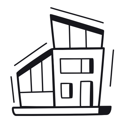 Mansion, Animated Icon, Black