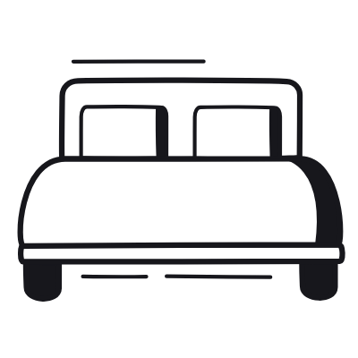 Bed, Animated Icon, Black