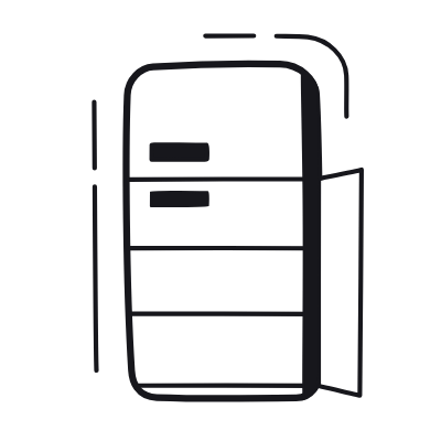 Fridge, Animated Icon, Black