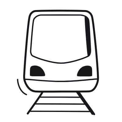 Train, Animated Icon, Black
