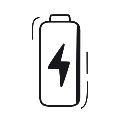 Battery Bolt, Animated Icon, Black