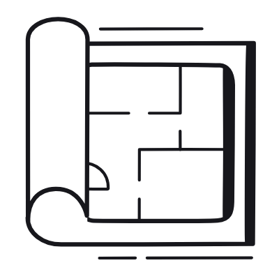 Building, Animated Icon, Black