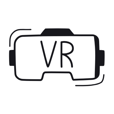 VR Glasses, Animated Icon, Black