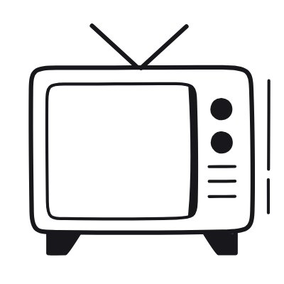 TV, Animated Icon, Black