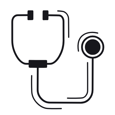Stethoscope, Animated Icon, Black