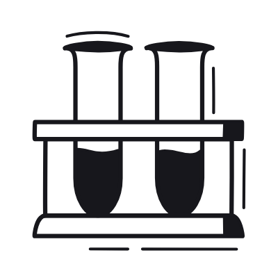 Test Tubes, Animated Icon, Black