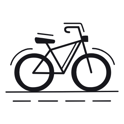 Bicycle, Animated Icon, Black