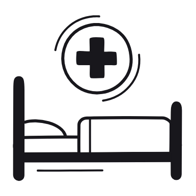 Hospital Bed, Animated Icon, Black