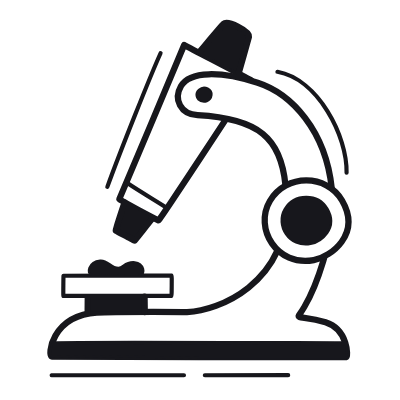 Microscope, Animated Icon, Black