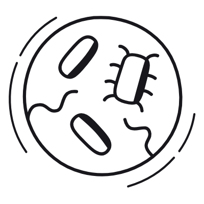 Bacteria, Animated Icon, Black