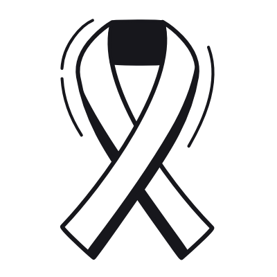 Cancer Ribbon, Animated Icon, Black