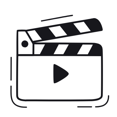 Clapperboard Play, Animated Icon, Black
