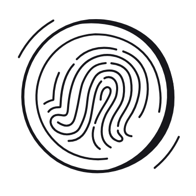 Fingerprint Circle, Animated Icon, Black